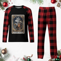 Sitting Bull Native American Chief Plaid Pajama Set Vintage Tarot Card Illustration