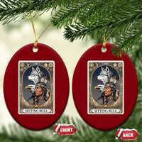 Sitting Bull Native American Chief Ceramic Ornament Vintage Tarot Card Illustration