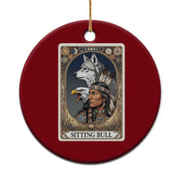 Sitting Bull Native American Chief Ceramic Ornament Vintage Tarot Card Illustration