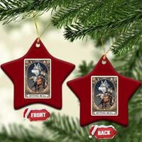 Sitting Bull Native American Chief Ceramic Ornament Vintage Tarot Card Illustration
