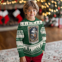 Sitting Bull Native American Chief Ugly Christmas Sweater Vintage Tarot Card Illustration