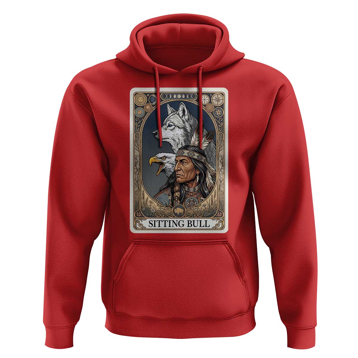 Sitting Bull Native American Chief Hoodie Vintage Tarot Card Illustration