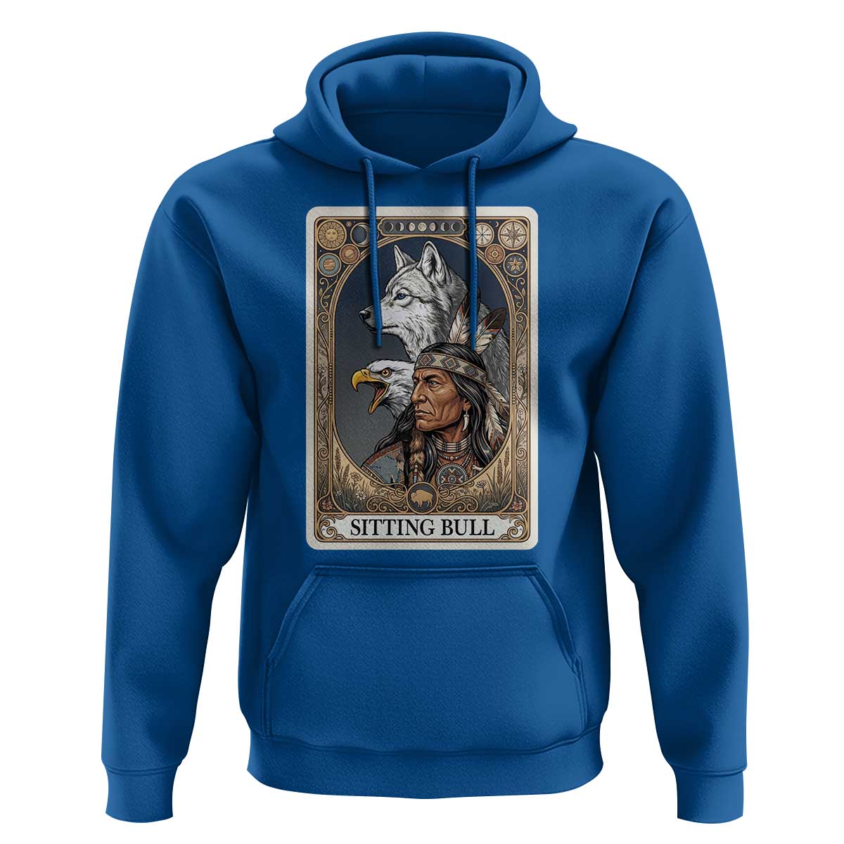 Sitting Bull Native American Chief Hoodie Vintage Tarot Card Illustration