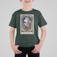Sitting Bull Native American Chief T Shirt For Kid Vintage Tarot Card Illustration