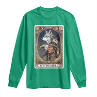 Sitting Bull Native American Chief Long Sleeve Shirt Vintage Tarot Card Illustration