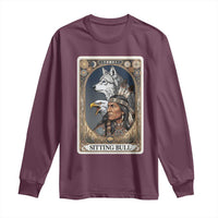 Sitting Bull Native American Chief Long Sleeve Shirt Vintage Tarot Card Illustration