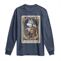 Sitting Bull Native American Chief Long Sleeve Shirt Vintage Tarot Card Illustration