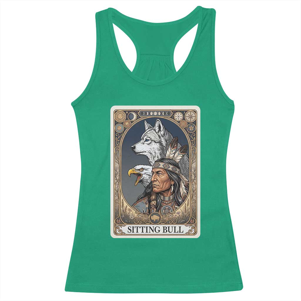 Sitting Bull Native American Chief Racerback Tank Top Vintage Tarot Card Illustration