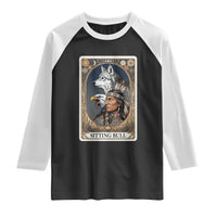 Sitting Bull Native American Chief Raglan Shirt Vintage Tarot Card Illustration