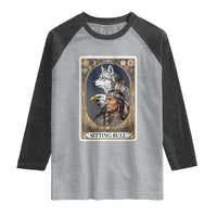 Sitting Bull Native American Chief Raglan Shirt Vintage Tarot Card Illustration
