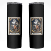 Sitting Bull Native American Chief Skinny Tumbler Vintage Tarot Card Illustration