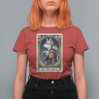 Sitting Bull Native American Chief T Shirt For Women Vintage Tarot Card Illustration