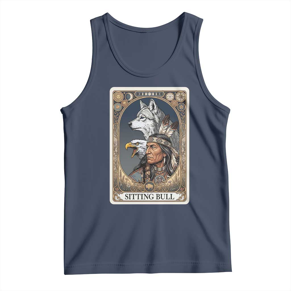 Sitting Bull Native American Chief Tank Top Vintage Tarot Card Illustration