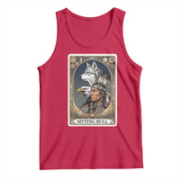Sitting Bull Native American Chief Tank Top Vintage Tarot Card Illustration