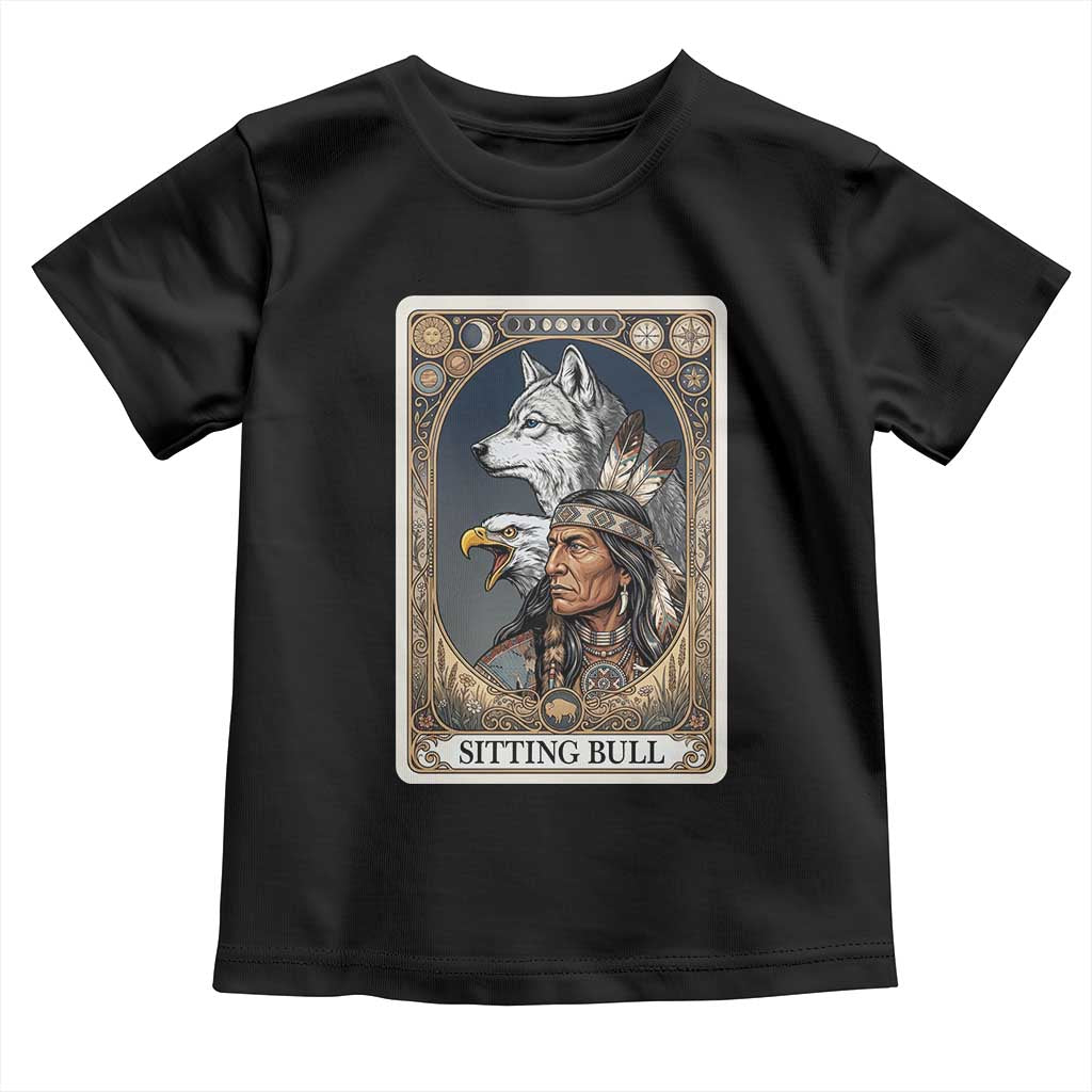 Sitting Bull Native American Chief Toddler T Shirt Vintage Tarot Card Illustration