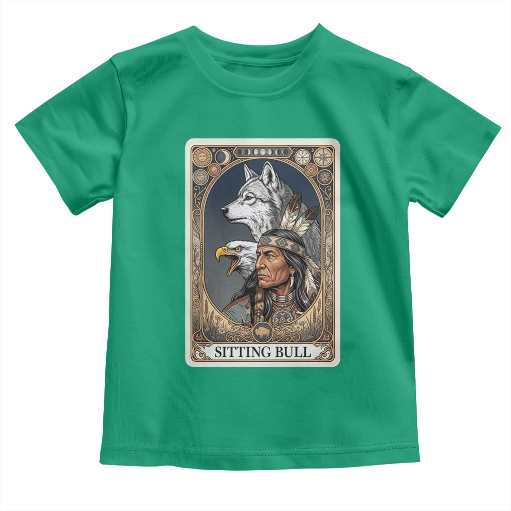 Sitting Bull Native American Chief Toddler T Shirt Vintage Tarot Card Illustration