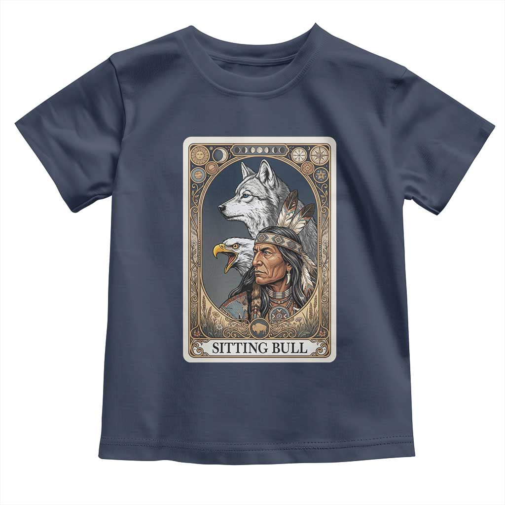 Sitting Bull Native American Chief Toddler T Shirt Vintage Tarot Card Illustration