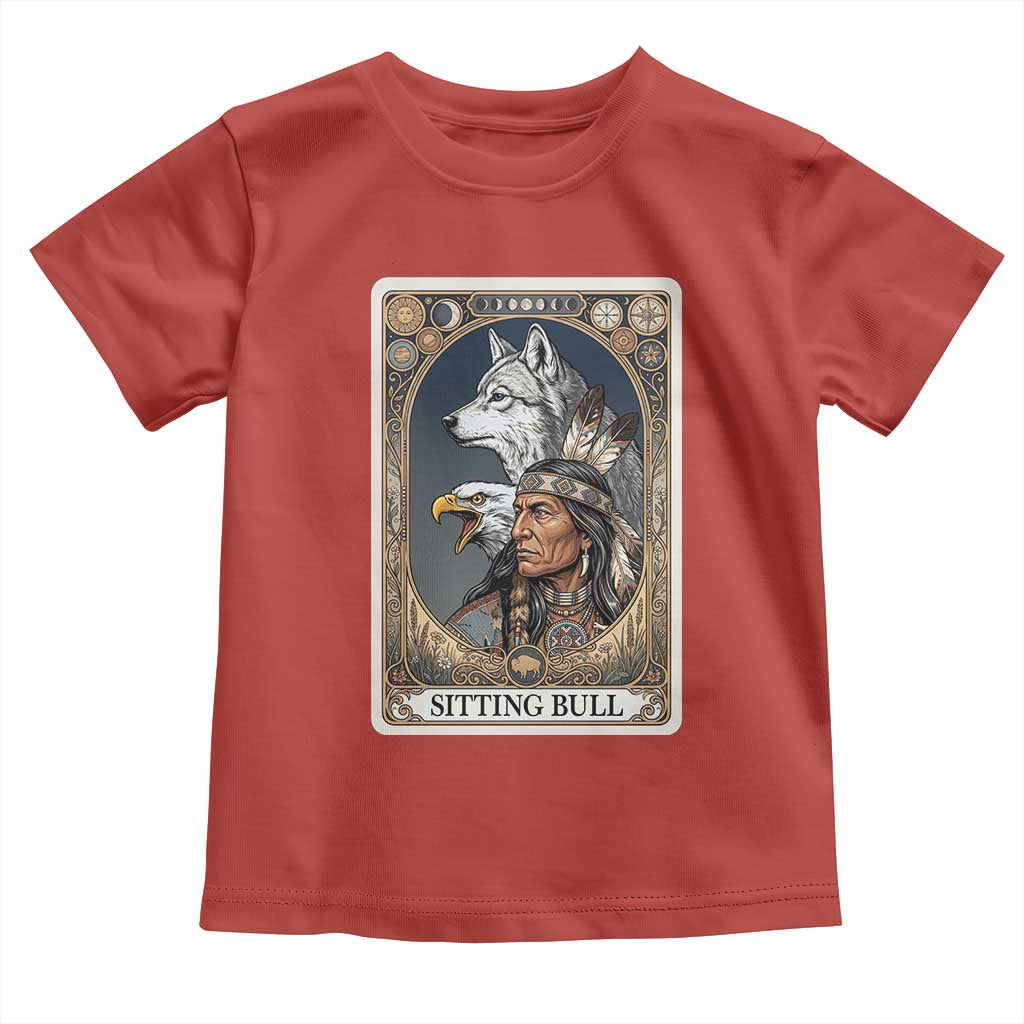 Sitting Bull Native American Chief Toddler T Shirt Vintage Tarot Card Illustration