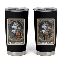 Sitting Bull Native American Chief Tumbler Cup Vintage Tarot Card Illustration