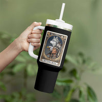 Sitting Bull Native American Chief Tumbler With Handle Vintage Tarot Card Illustration