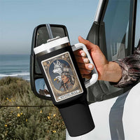 Sitting Bull Native American Chief Tumbler With Handle Vintage Tarot Card Illustration
