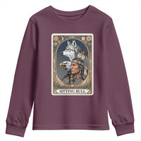 Sitting Bull Native American Chief Youth Sweatshirt Vintage Tarot Card Illustration