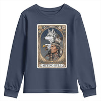 Sitting Bull Native American Chief Youth Sweatshirt Vintage Tarot Card Illustration