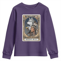 Sitting Bull Native American Chief Youth Sweatshirt Vintage Tarot Card Illustration