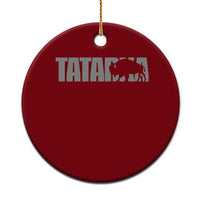 Vintage Tatanka Bison Ceramic Ornament Native American Buffalo Graphic