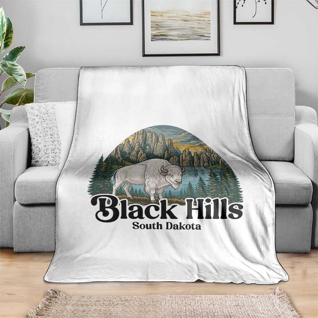 Black Hills South Dakota White Buffalo Throw Blanket State Pride Gift