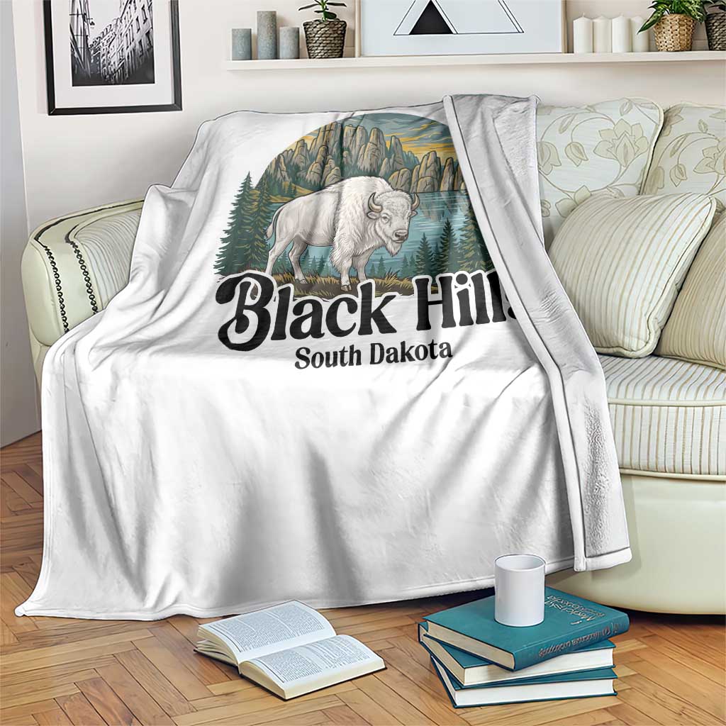 Black Hills South Dakota White Buffalo Throw Blanket State Pride Gift