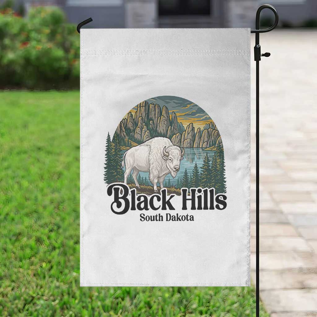 Black Hills South Dakota White Buffalo Garden Flag State Pride Gift