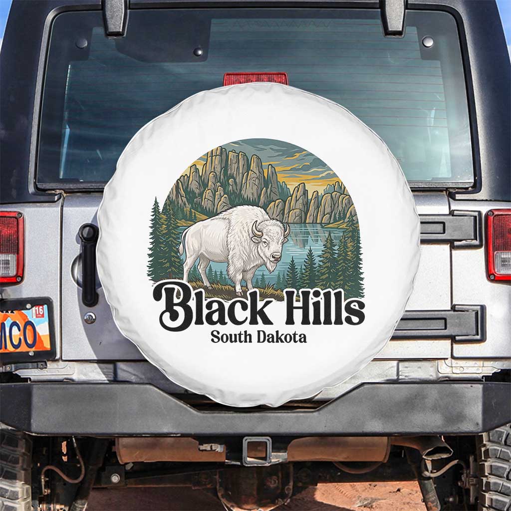 Black Hills South Dakota White Buffalo Spare Tire Cover State Pride Gift