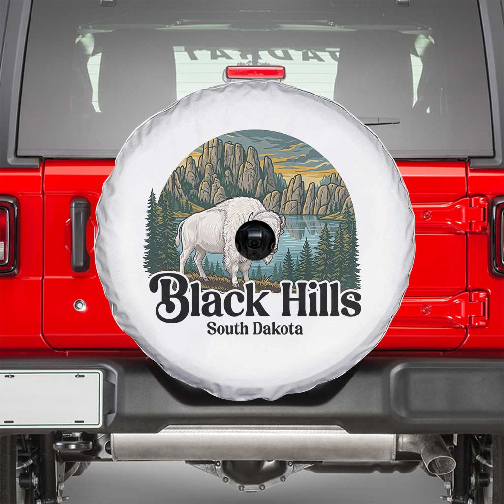 Black Hills South Dakota White Buffalo Spare Tire Cover State Pride Gift