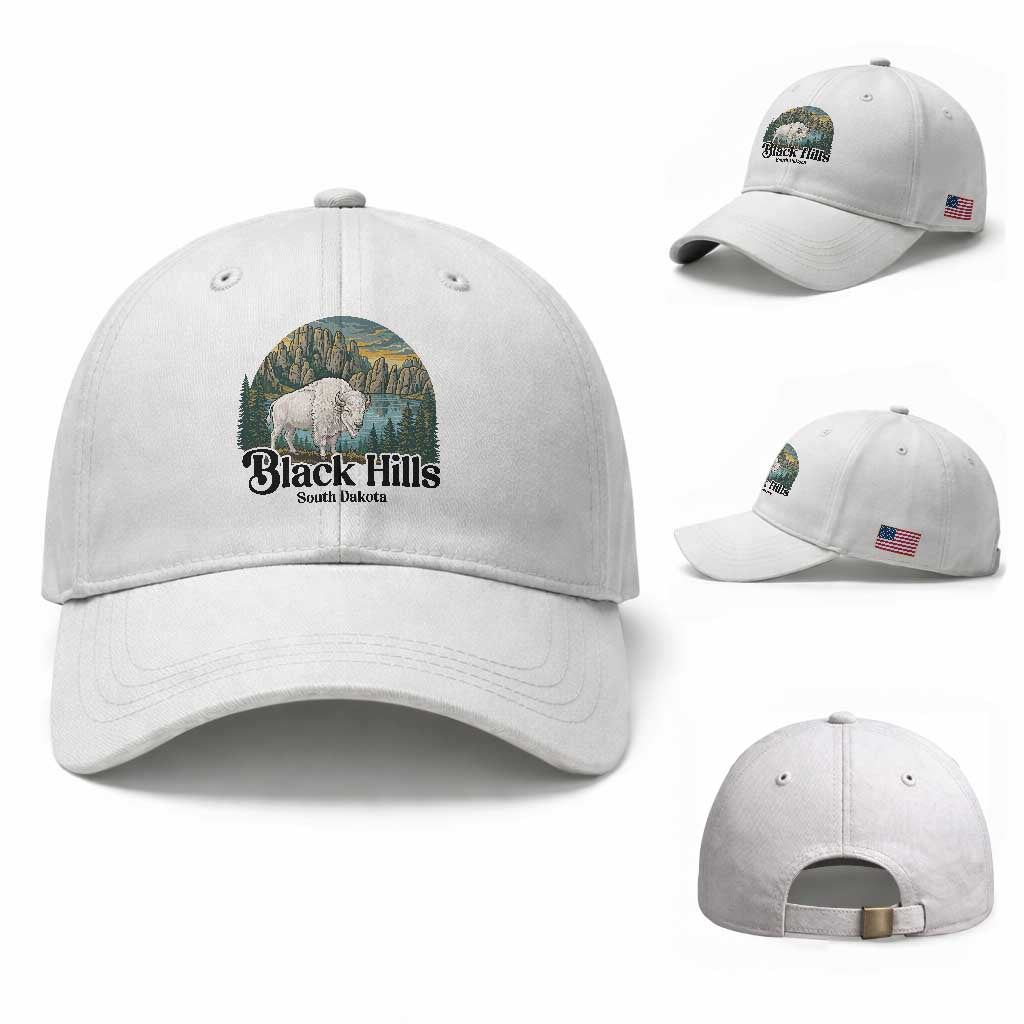 Black Hills South Dakota White Buffalo Baseball Cap State Pride Gift