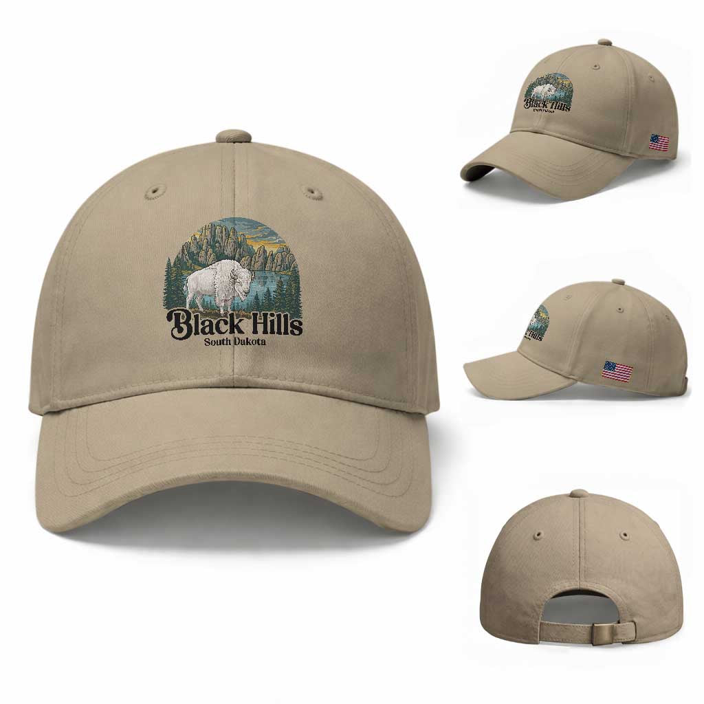 Black Hills South Dakota White Buffalo Baseball Cap State Pride Gift