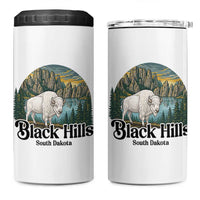 Black Hills South Dakota White Buffalo 4 in 1 Can Cooler Tumbler State Pride Gift
