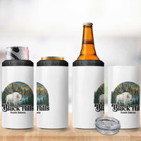 Black Hills South Dakota White Buffalo 4 in 1 Can Cooler Tumbler State Pride Gift
