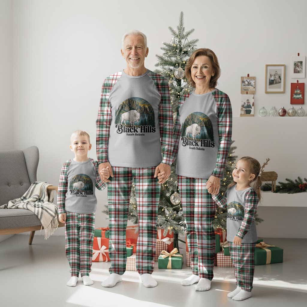 Black Hills South Dakota White Buffalo Plaid Pajama Set State Pride Gift