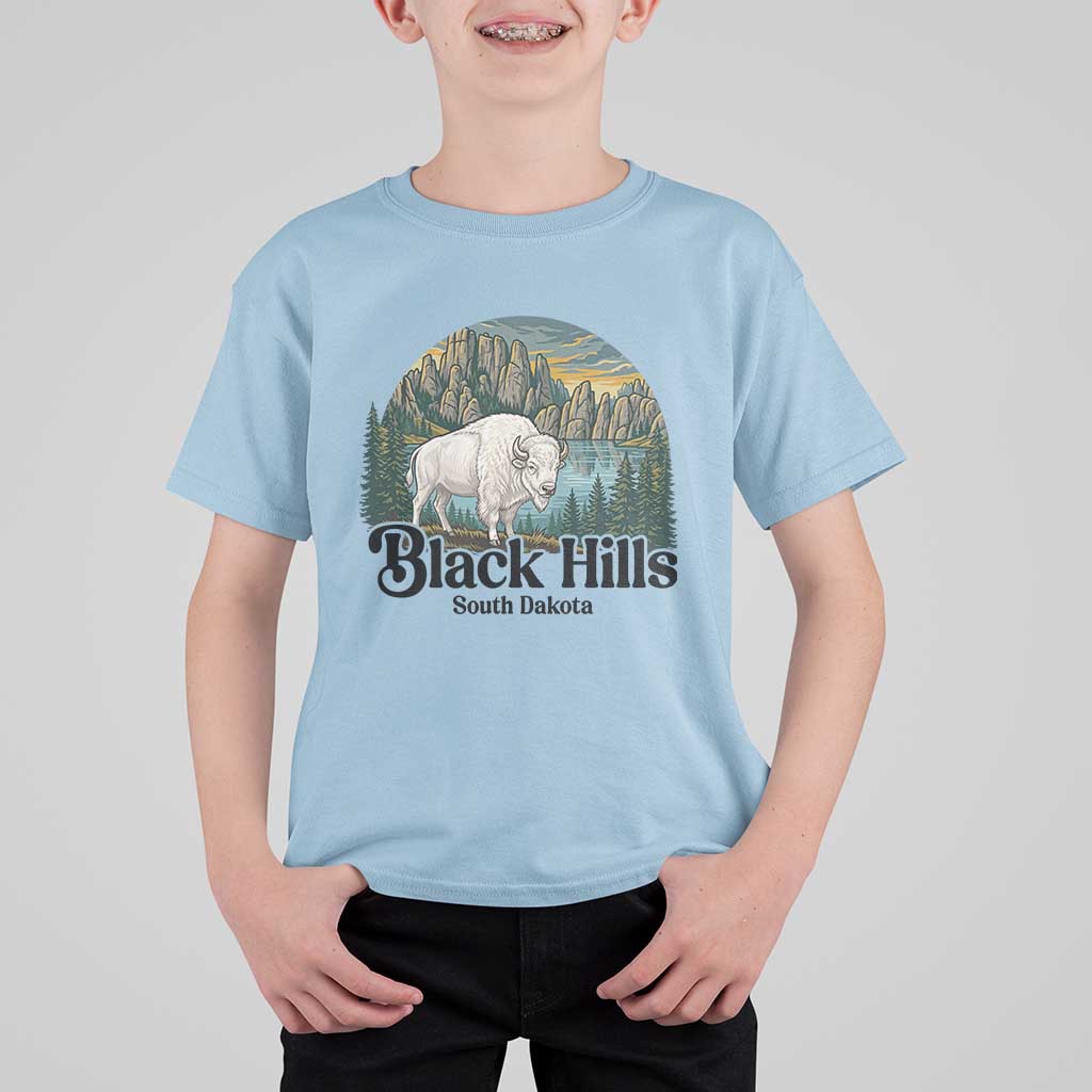 Black Hills South Dakota White Buffalo T Shirt For Kid State Pride Gift
