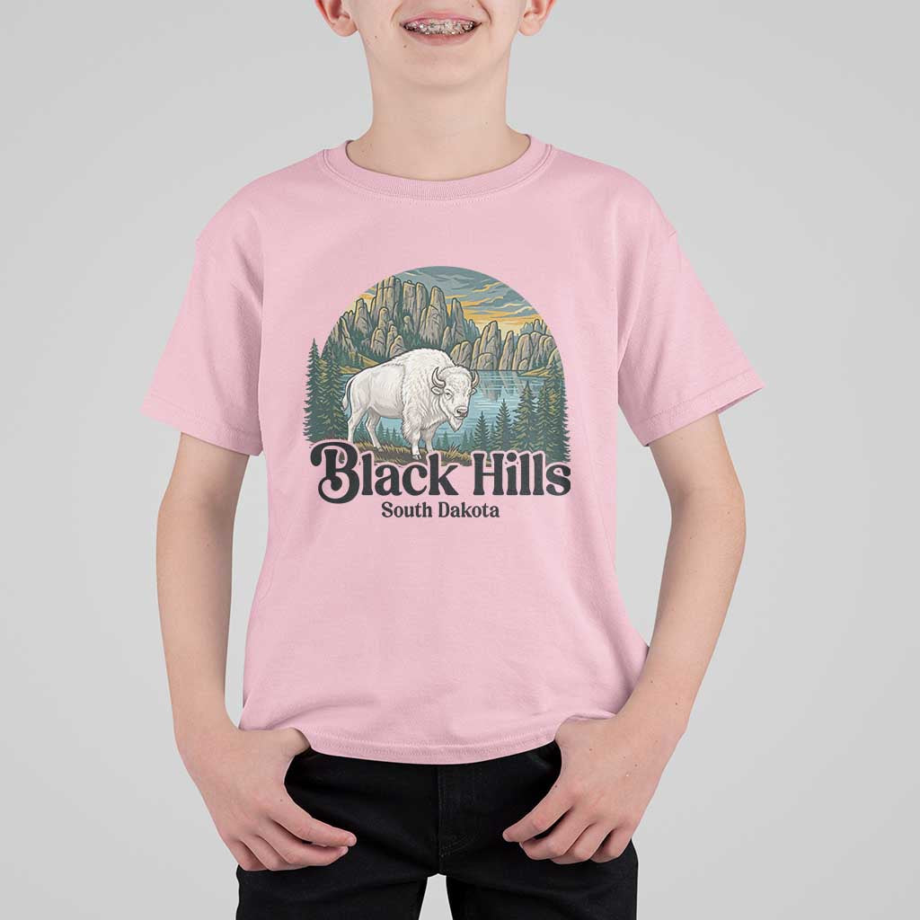 Black Hills South Dakota White Buffalo T Shirt For Kid State Pride Gift