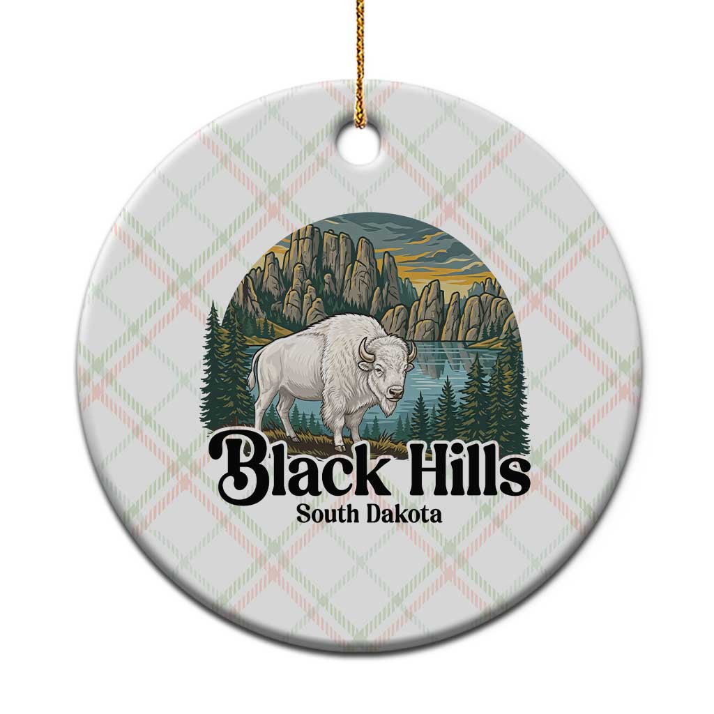 Black Hills South Dakota White Buffalo Ceramic Ornament State Pride Gift