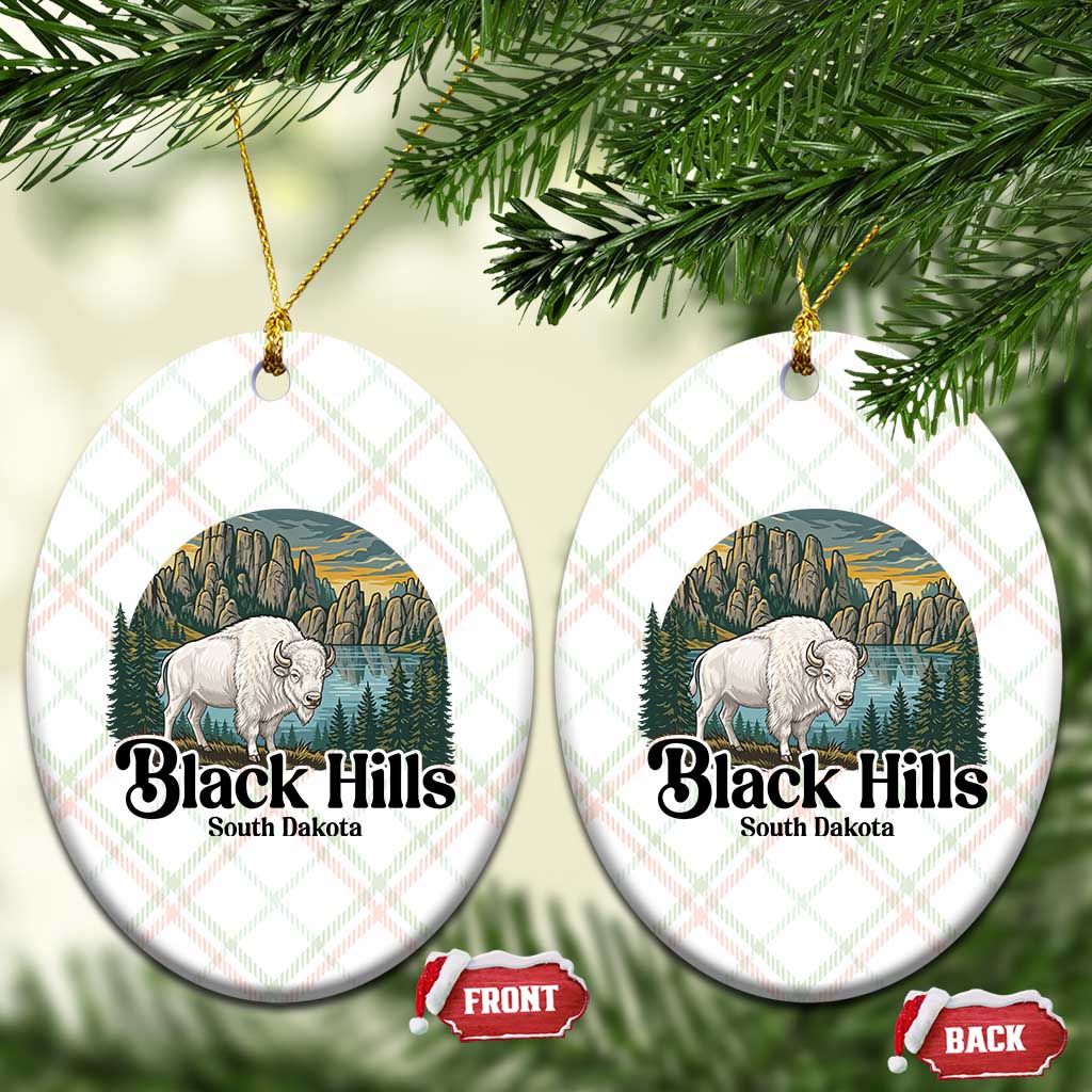 Black Hills South Dakota White Buffalo Ceramic Ornament State Pride Gift