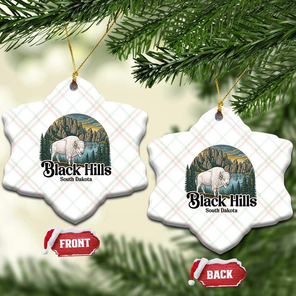 Black Hills South Dakota White Buffalo Ceramic Ornament State Pride Gift