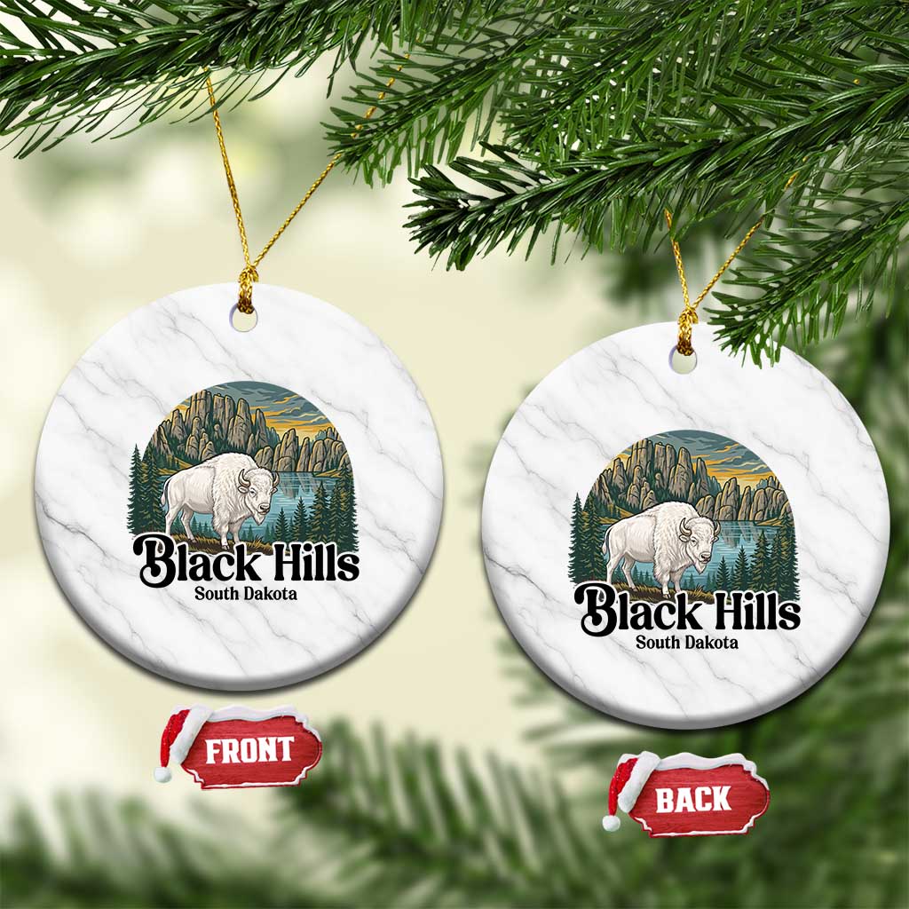 Black Hills South Dakota White Buffalo Ceramic Ornament State Pride Gift