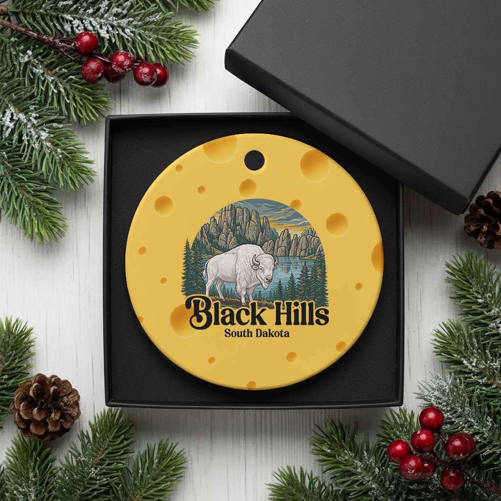 Black Hills South Dakota White Buffalo Ceramic Ornament State Pride Gift