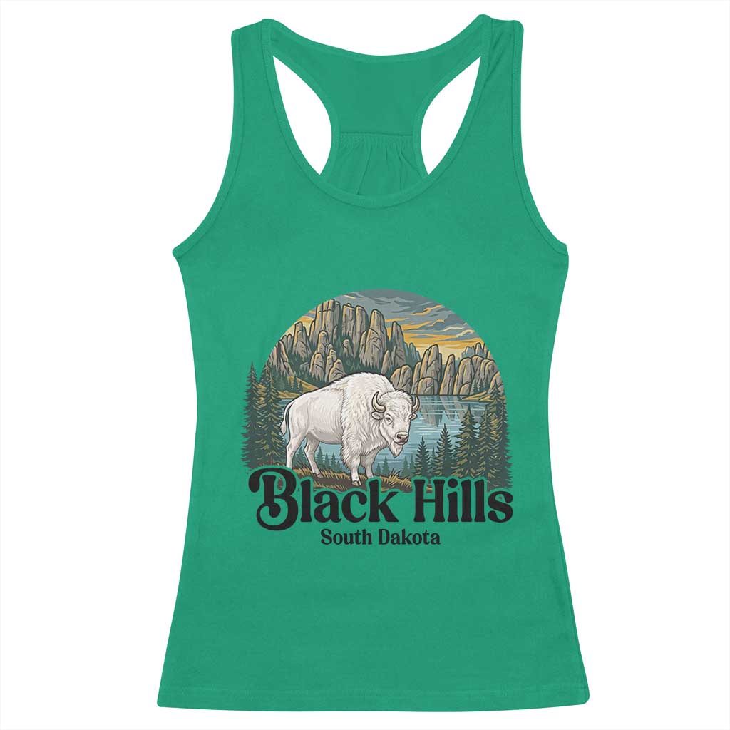Black Hills South Dakota White Buffalo Racerback Tank Top State Pride Gift