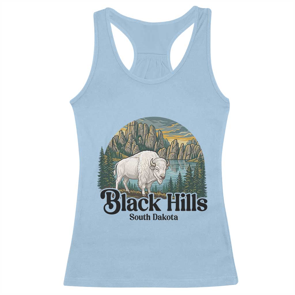 Black Hills South Dakota White Buffalo Racerback Tank Top State Pride Gift