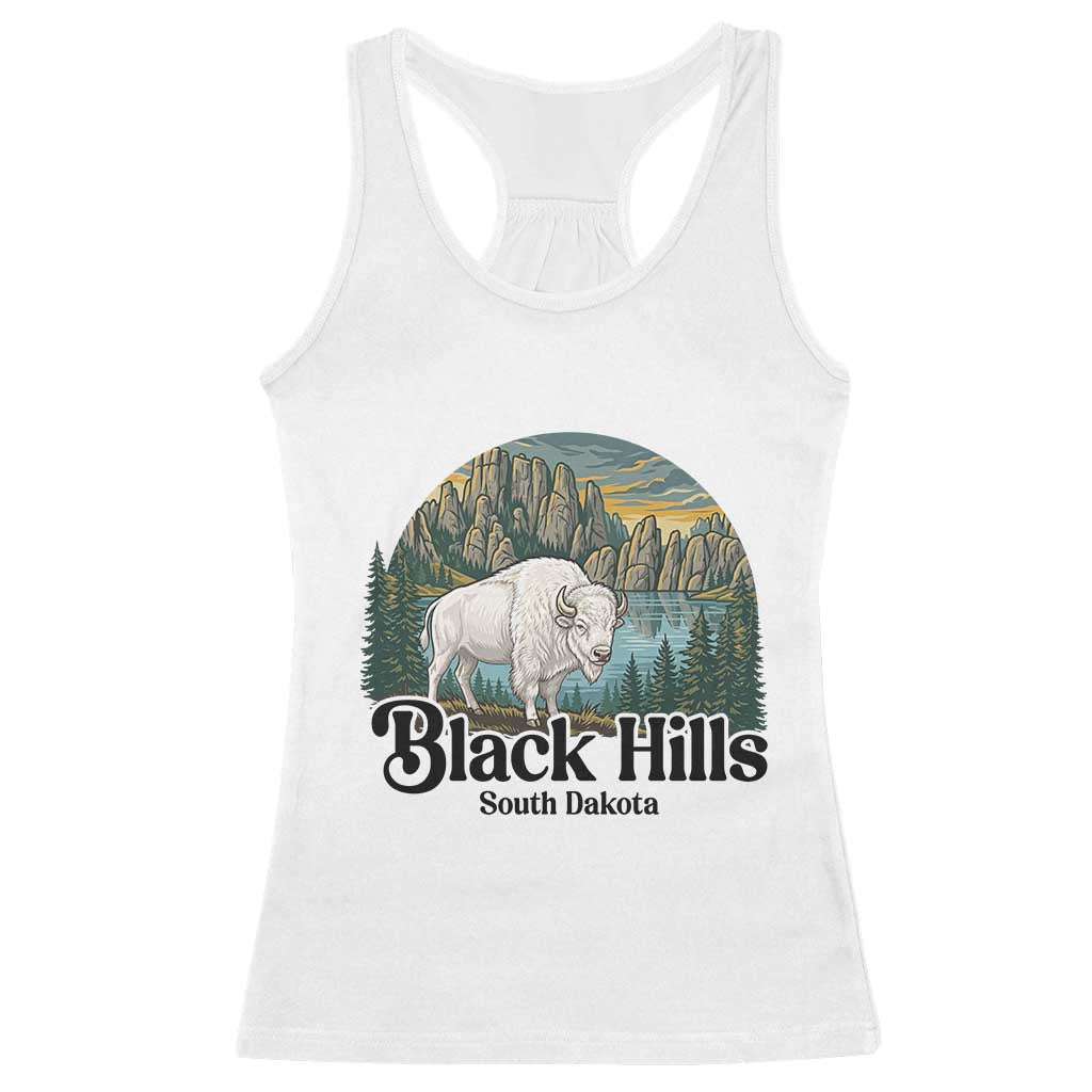 Black Hills South Dakota White Buffalo Racerback Tank Top State Pride Gift