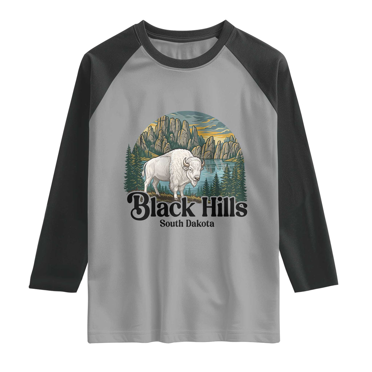 Black Hills South Dakota White Buffalo Raglan Shirt State Pride Gift